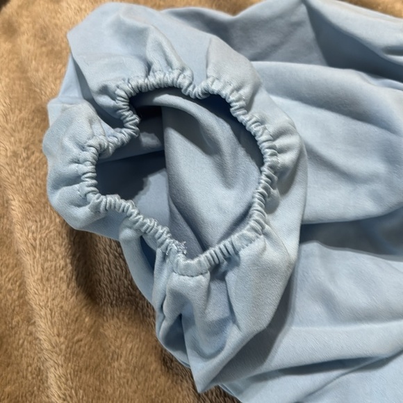 Boston Proper Sweetheart Neckline Ponte Top  Light Blue Puff Sleeve Blouse‎ - Picture 12 of 13